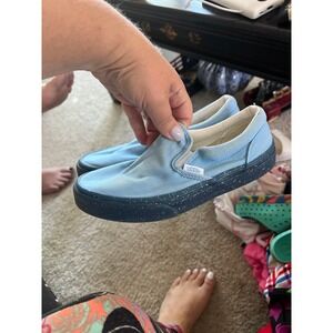Vans Classic Slip-On Sneakers Shoes Kids Size 3.5 Gum Glitter Outsole Round Toe